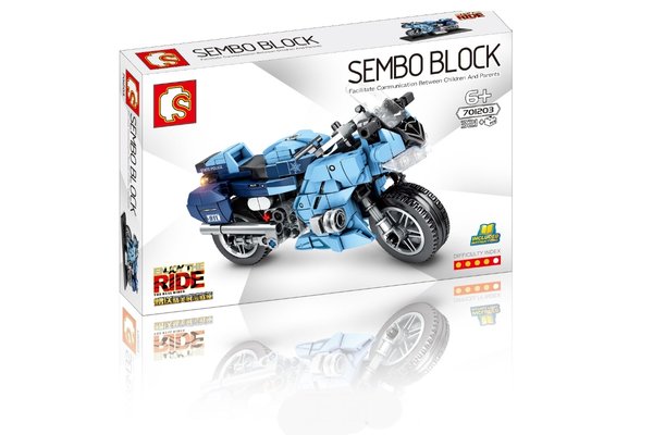 SEMBO 701203 Motorrad auf Ständer in Blau