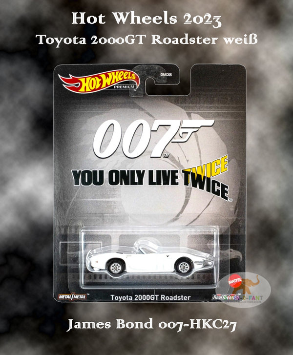 Hot Wheels Toyota 2000GT Roadster weiß - James Bond 007-HKC27